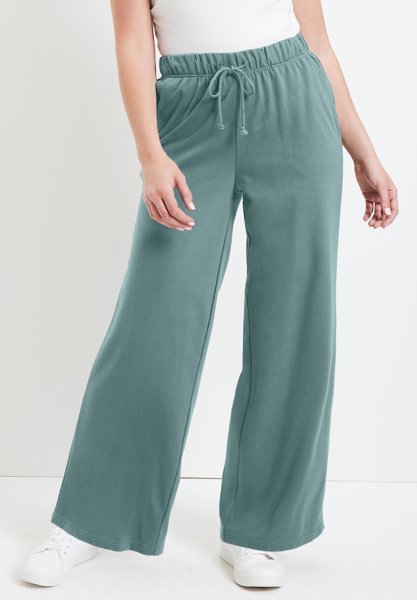 French Terry Wide-Leg Pant | Dia & Co