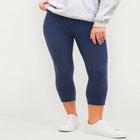 Cotton Spandex Elastic Waist Capri Leggings image number 0