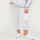 Cotton Spandex Elastic Waist Capri Leggings image number 0