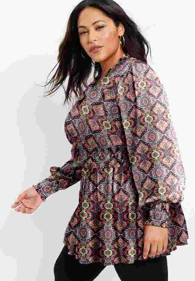Smocked Georgette Tunic image number 2