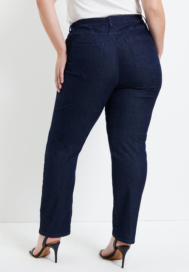 June Fit Distressed Straight-Leg Jeans image number 1