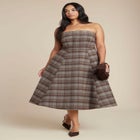 Plaid Fit And Flare Midi Dress image number null