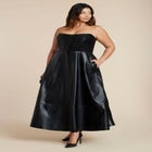 Faux Leather Flare Maxi Dress image number null