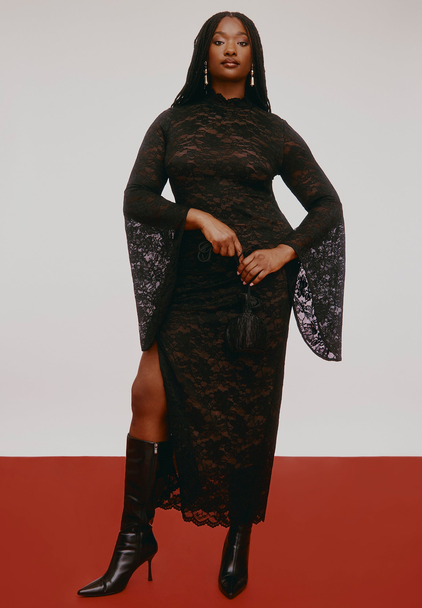 Lace Fitted Maxi Dress image number 0