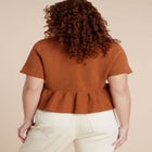 Short Sleeve Cardigan With Peplum image number null