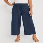 Stretch Knit Wide Leg Crop Pant image number null