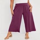 Stretch Knit Wide Leg Crop Pant image number null