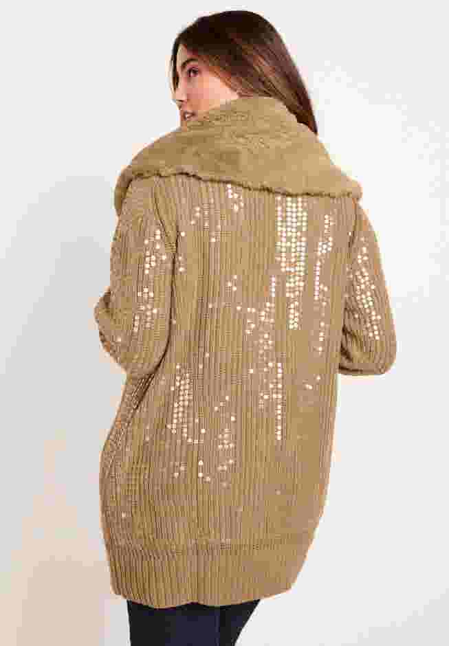 Sequin Button-Up Sweater image number 1