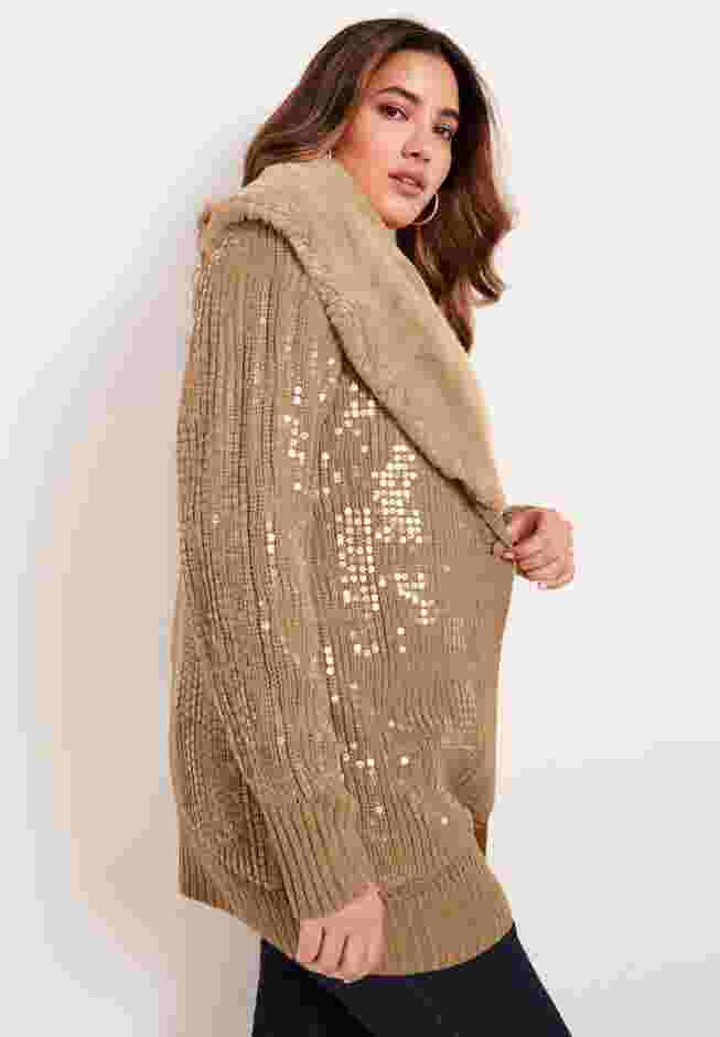 Sequin Button-Up Sweater image number 2