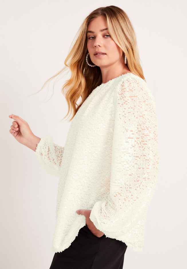 Sequin Boatneck Top image number 2