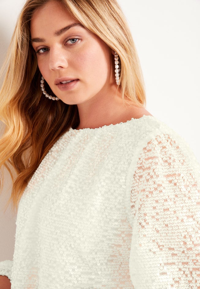 Sequin Boatneck Top image number 3