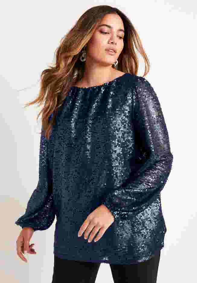 Sequin Boatneck Top image number 0
