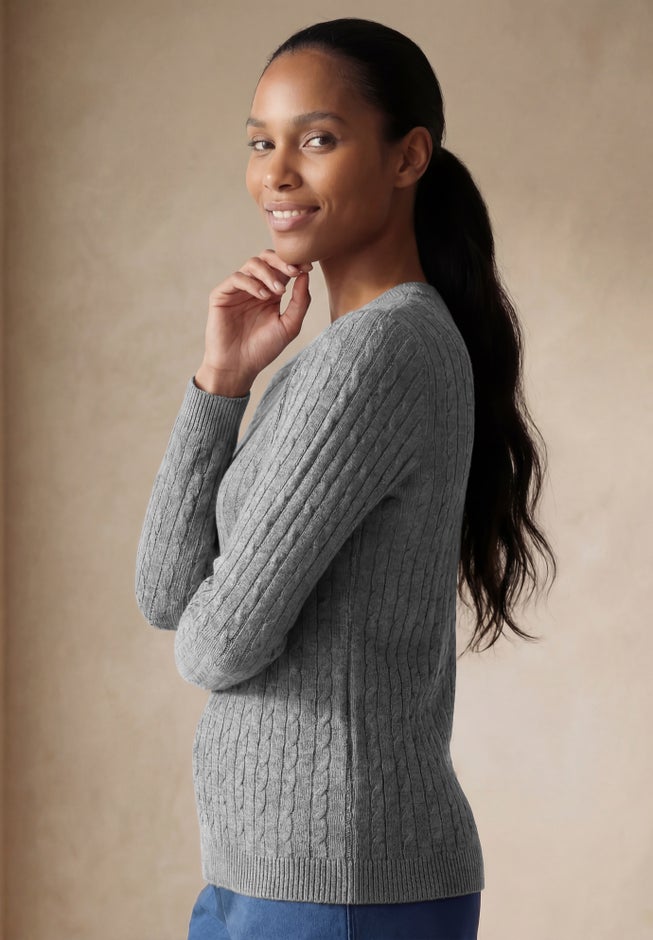 Cable Crewneck Sweater image number 2