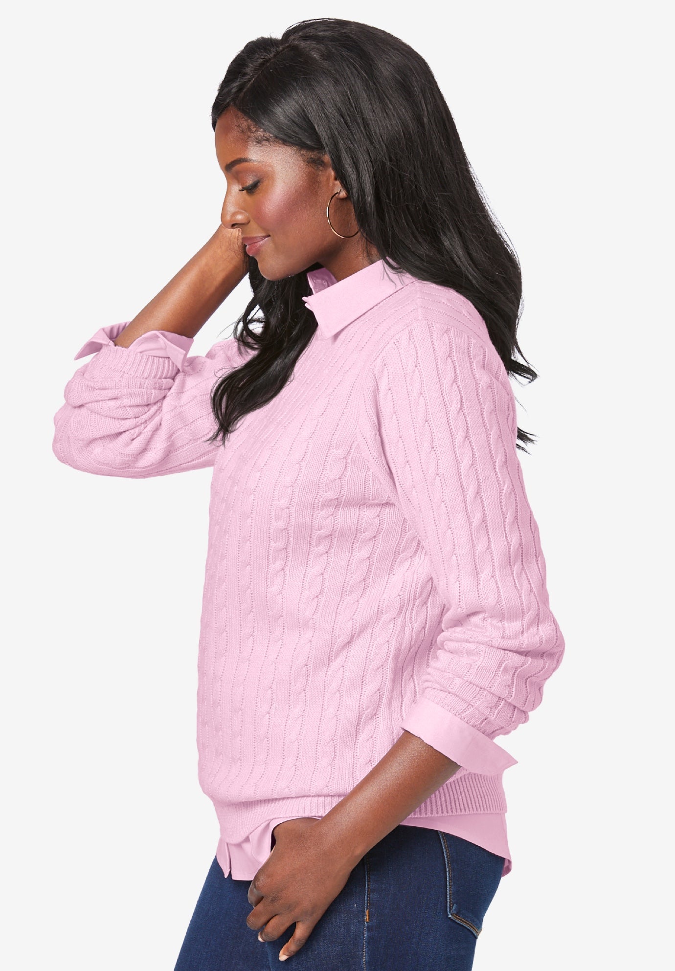 Cable Crewneck Sweater image number 2