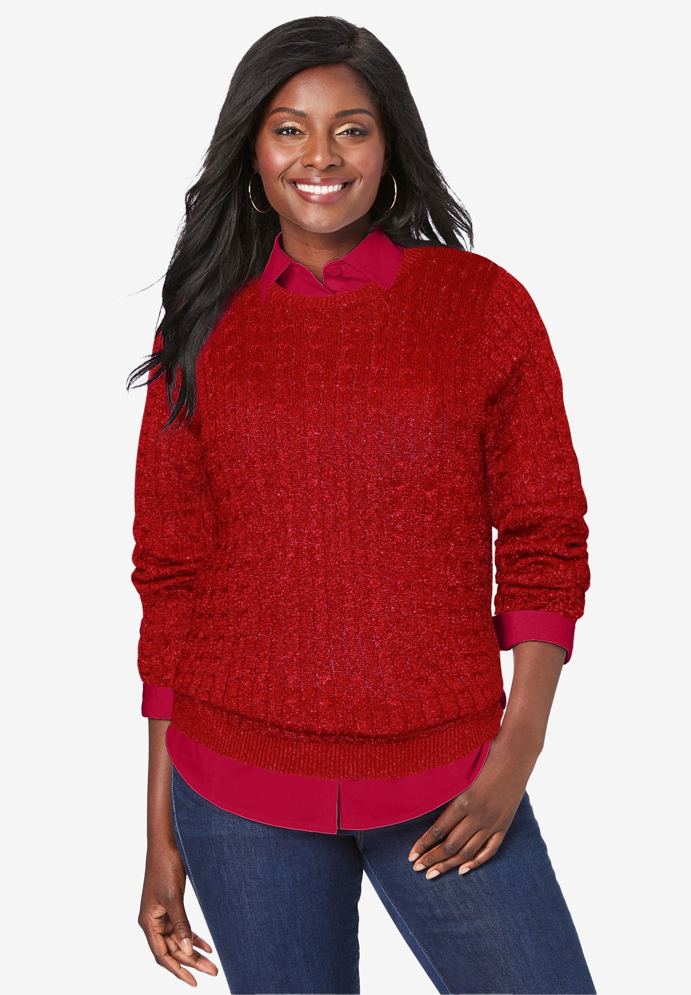 Cable Crewneck Sweater image number 0