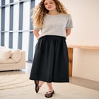 Elastic Back Full Midi Skirt image number null