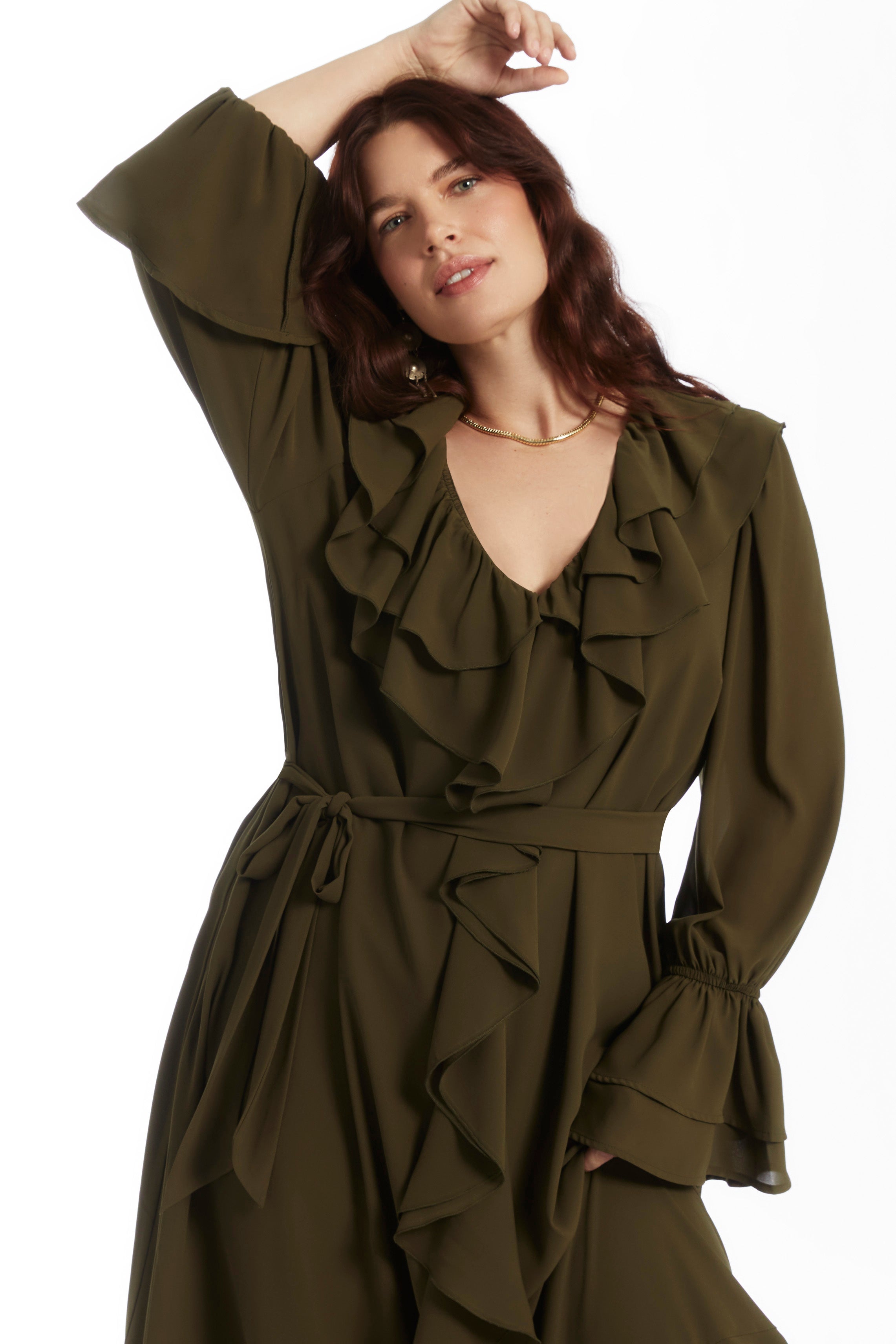 Cascading Ruffle Maxi Dress image number 3