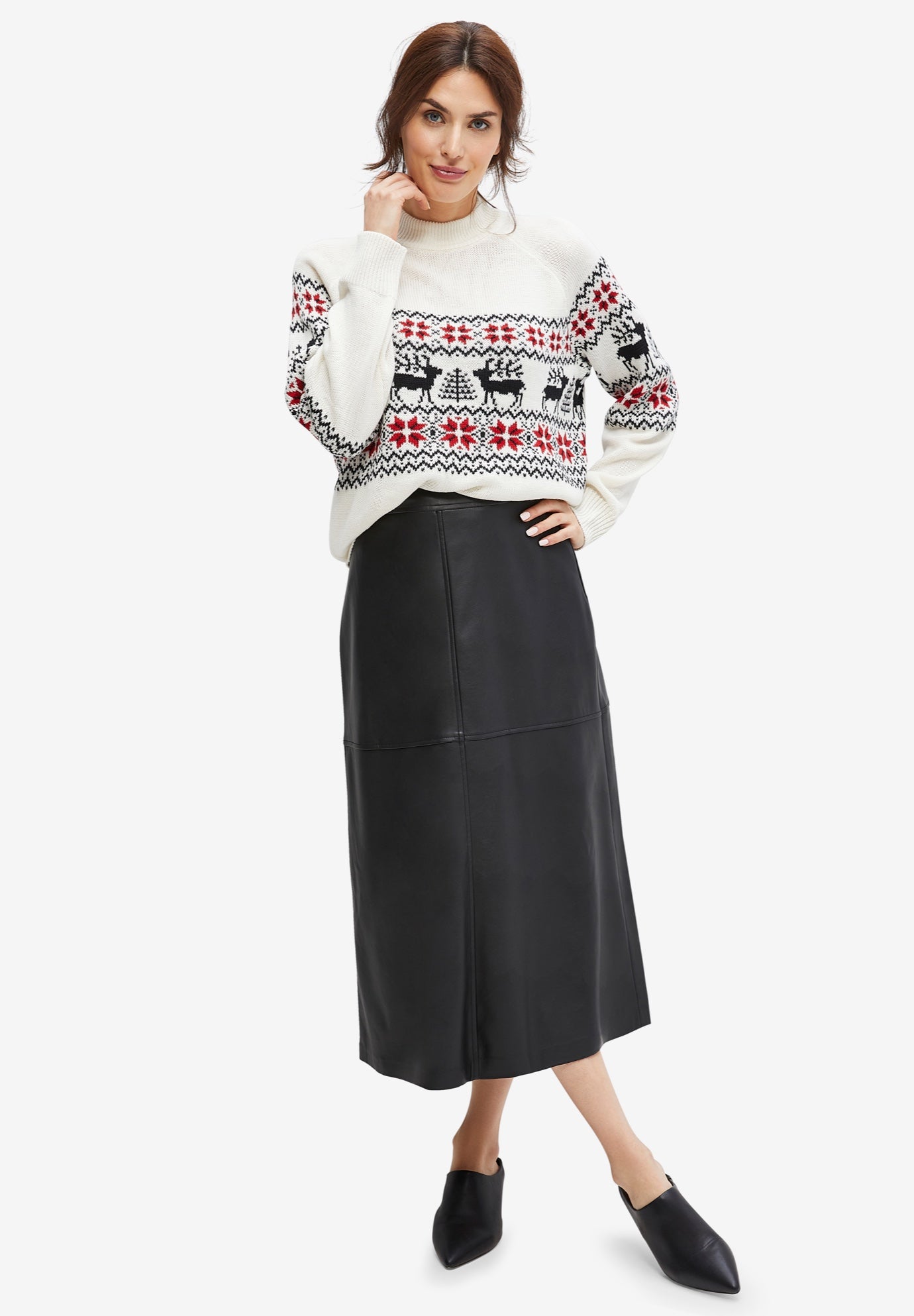 Fair Isle Mock Neck Sweater image number 2