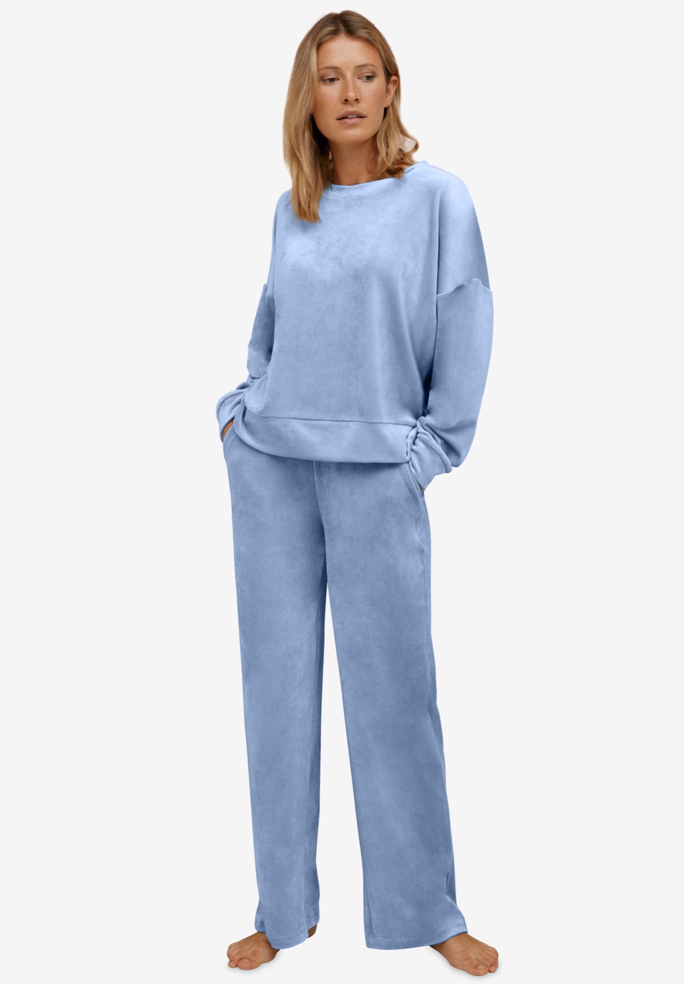 Boxy Velour Lounge Sweatshirt image number 0