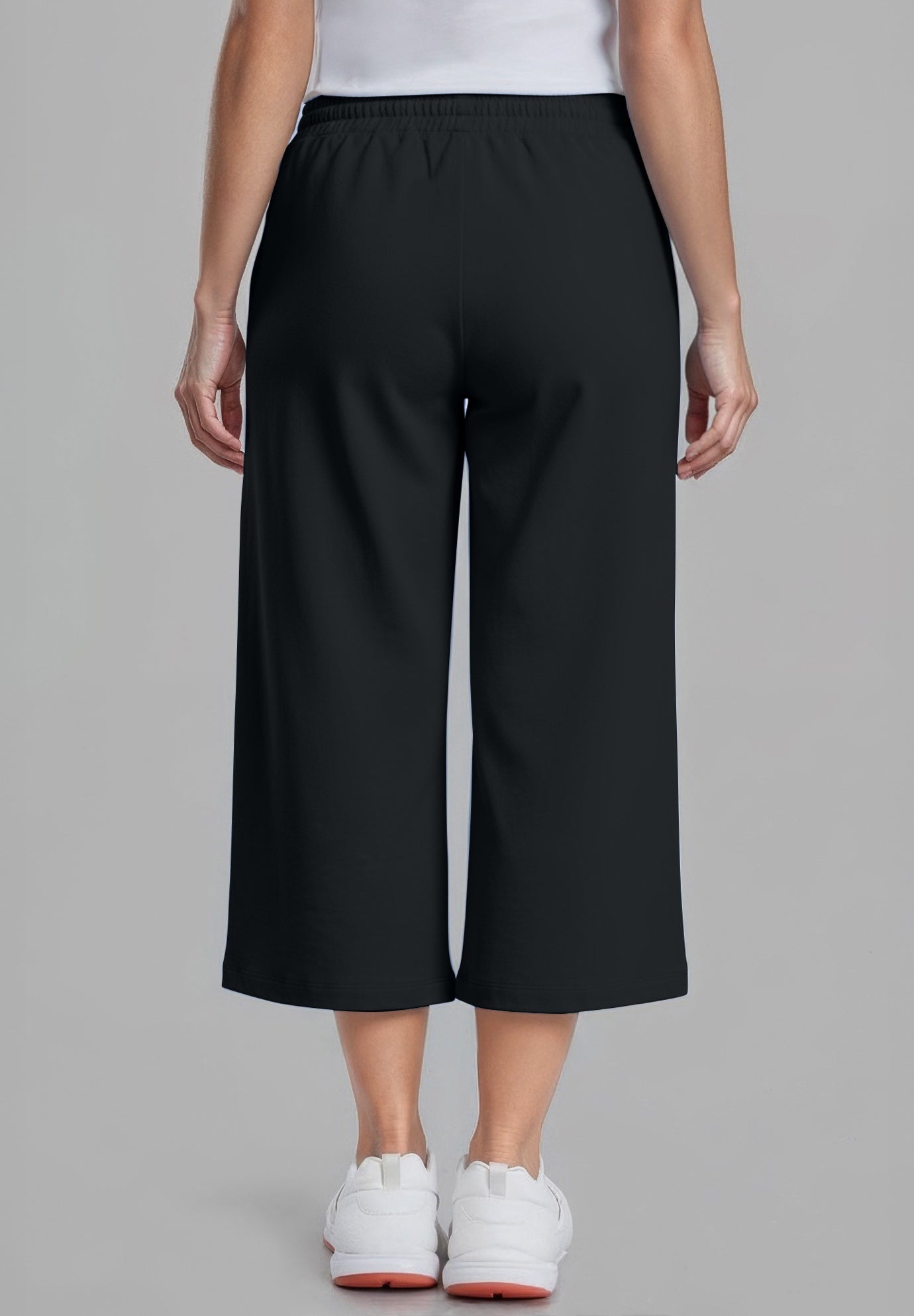 Wide Leg Cropped French Terry Sweatpants image number 1
