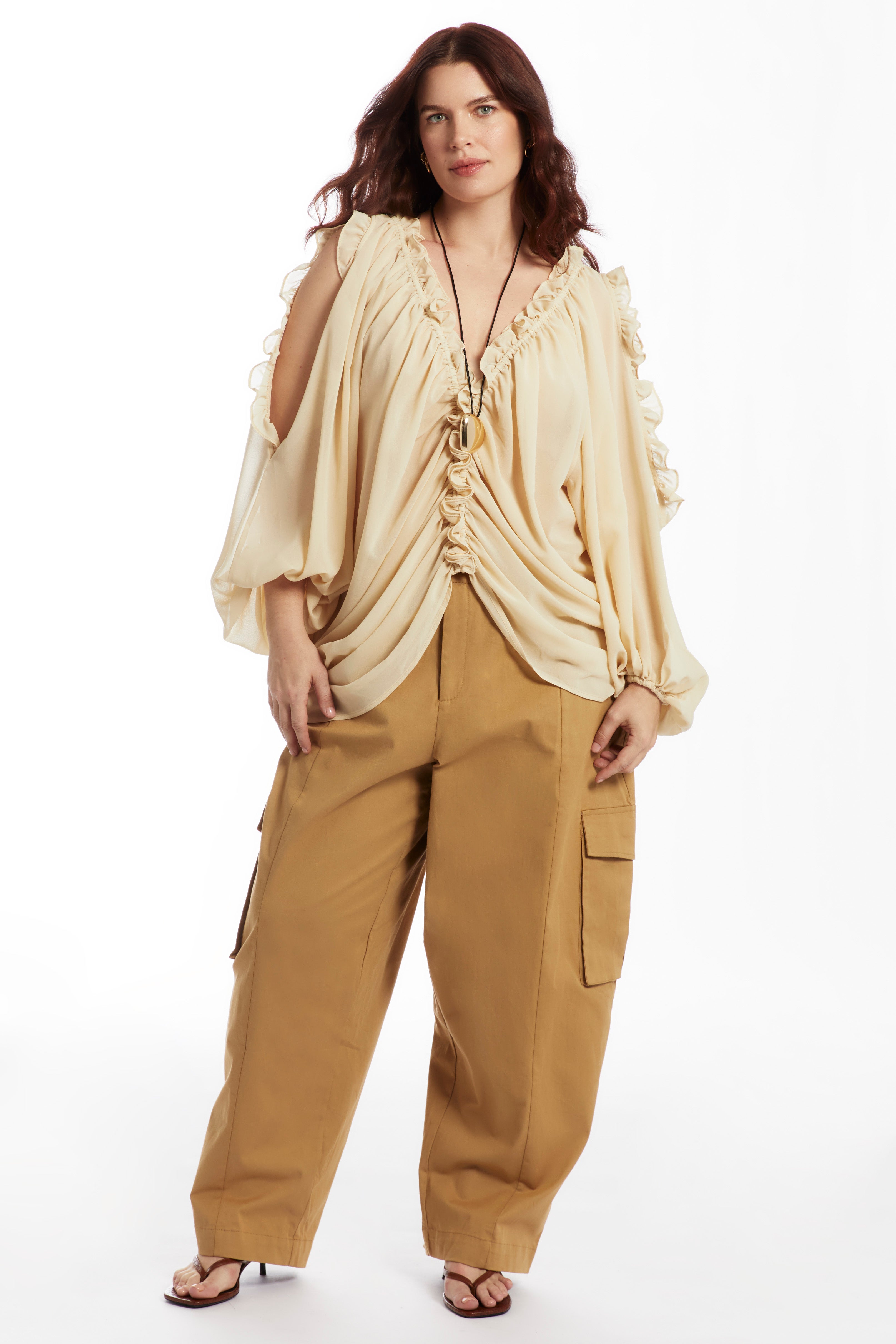 Draped Off-The-Shoulder Blouse image number 0