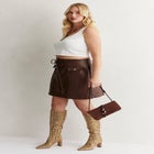 Faux Leather Mini Skirt image number null