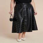 Studded Faux Leather Skirt image number null