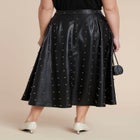 Studded Faux Leather Skirt image number null