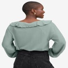 Knit Top With Ruffled V-Neck image number null