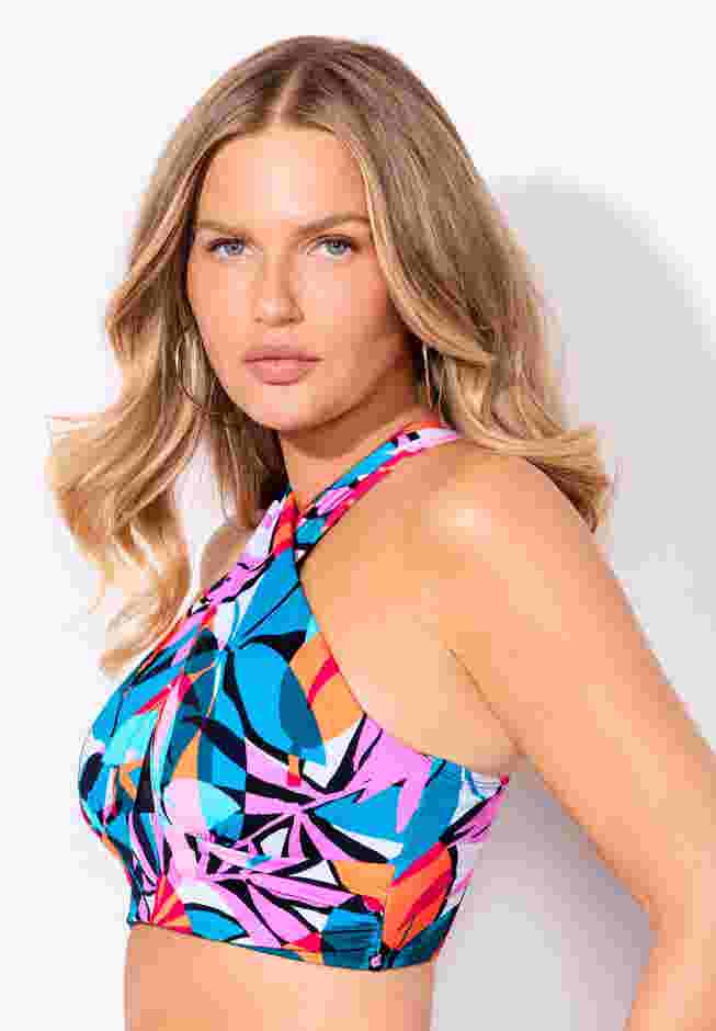 Longline High Neck Bikini Top image number 2