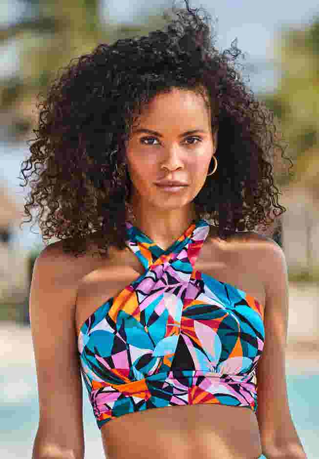 Longline High Neck Bikini Top image number 0