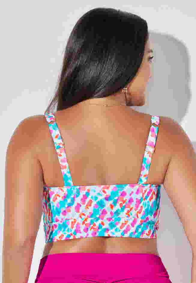 Bra Sized Tie Front Longline Underwire Bikini Top image number 1