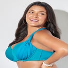 Bra Sized Drape Front Underwire Bikini Top image number null