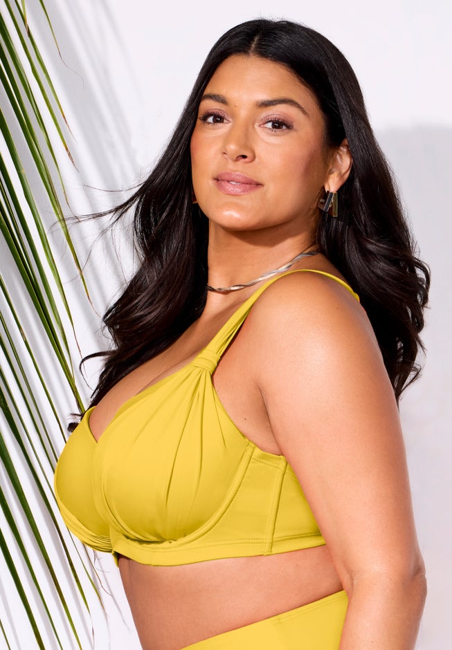 Bra Sized Drape Front Underwire Bikini Top image number 2