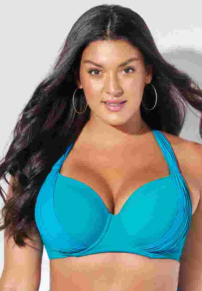 Bra Sized Drape Front Underwire Bikini Top image number 0