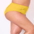 Side Knot Drape Overlay High Waist Swim Brief image number null