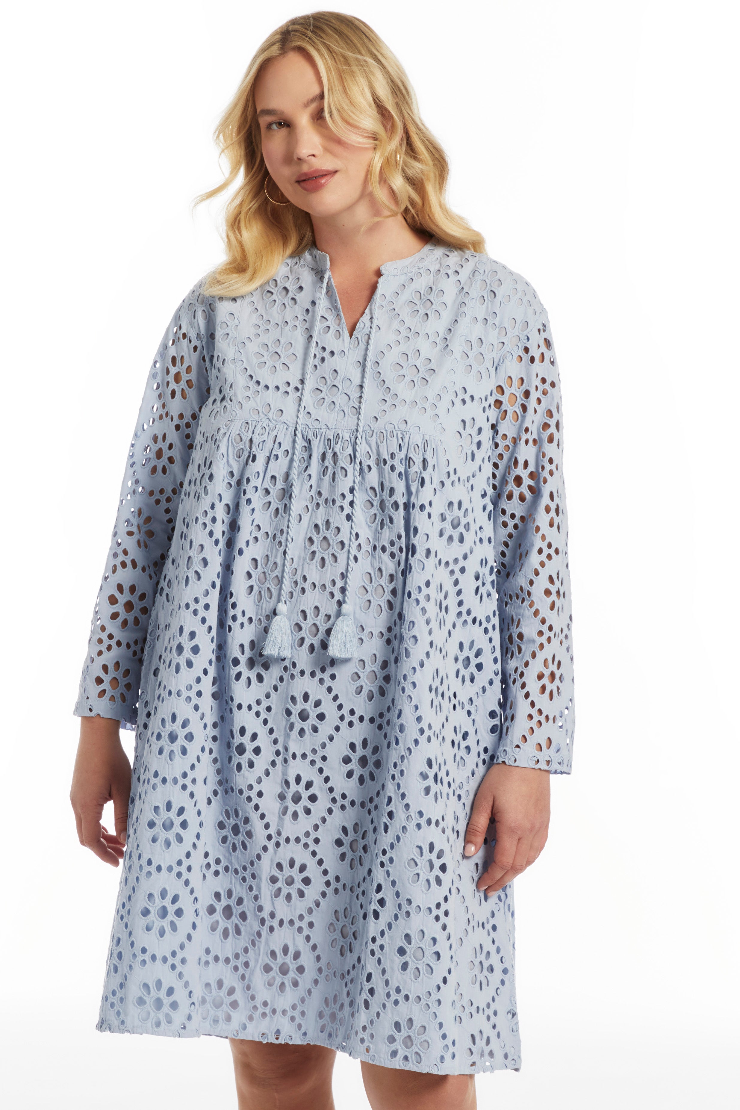 Eyelet Midi Shirtdress image number 1