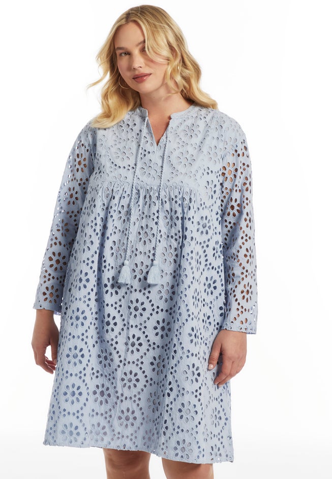 Eyelet Midi Shirtdress image number 1