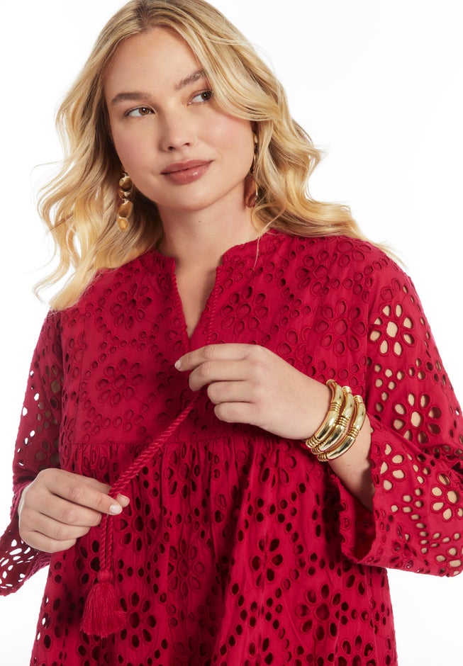 Eyelet Midi Shirtdress image number 3
