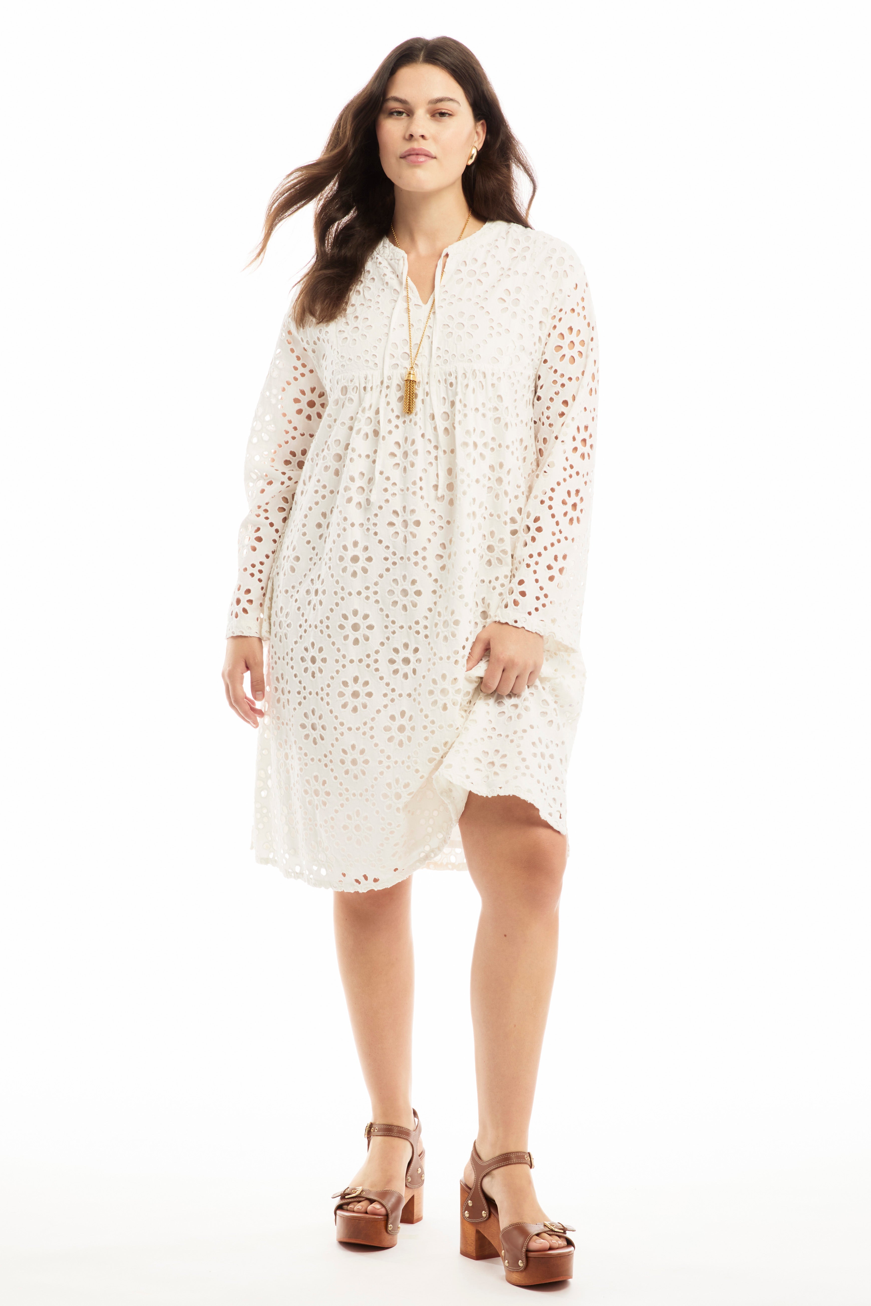 Eyelet Midi Shirtdress image number 0