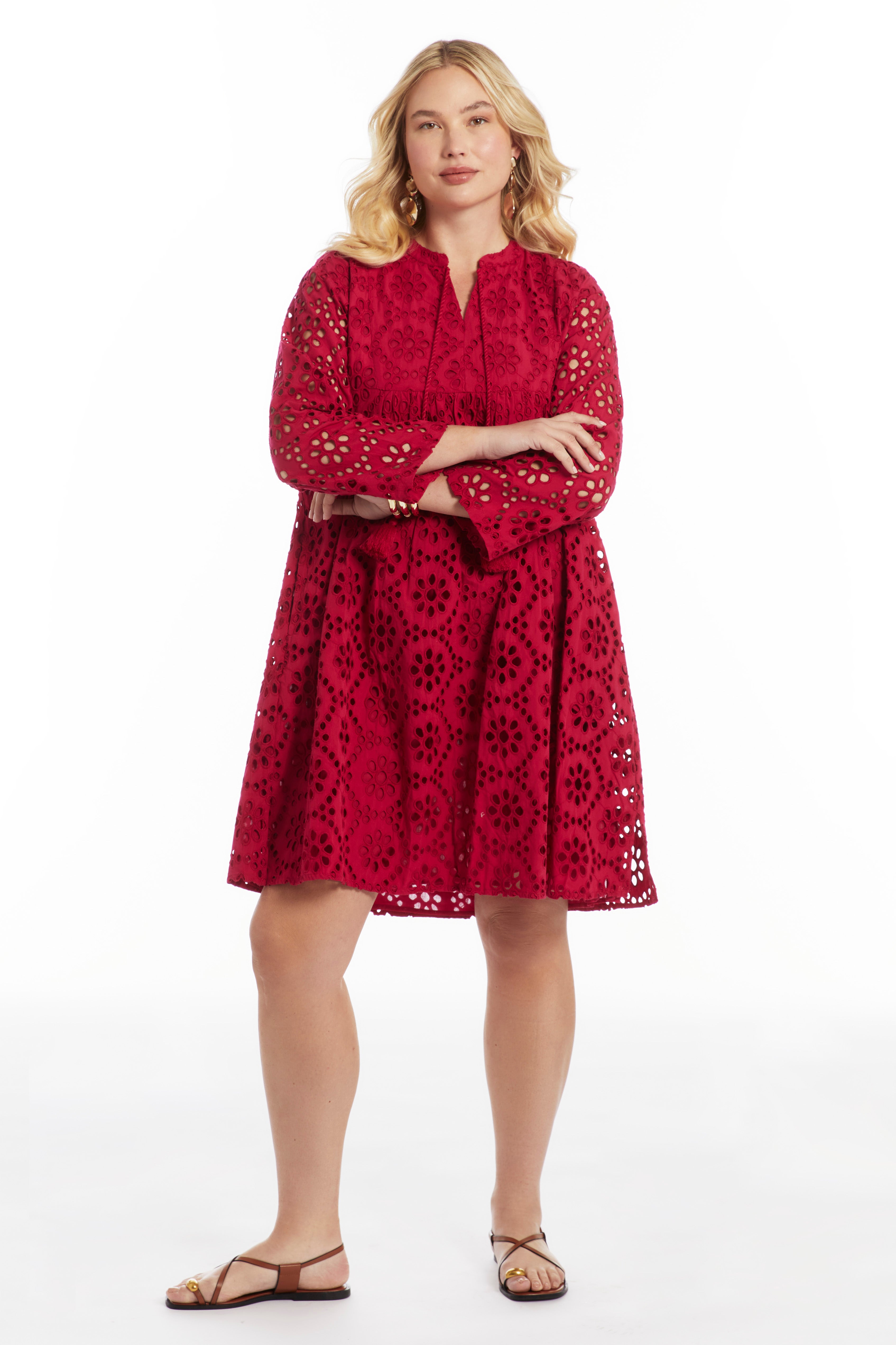 Eyelet Midi Shirtdress image number 0