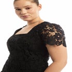Square-Neck Lace Midi Dress image number null