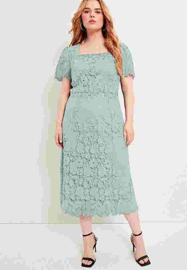 Square-Neck Lace Dress image number 0