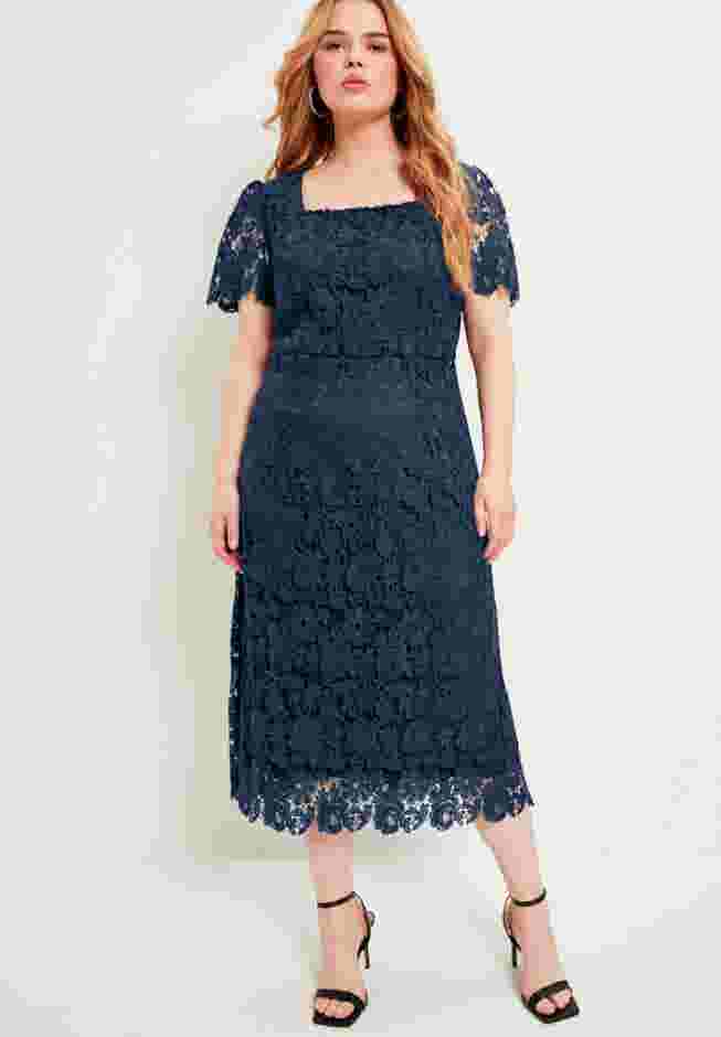 Square-Neck Lace Dress image number 0