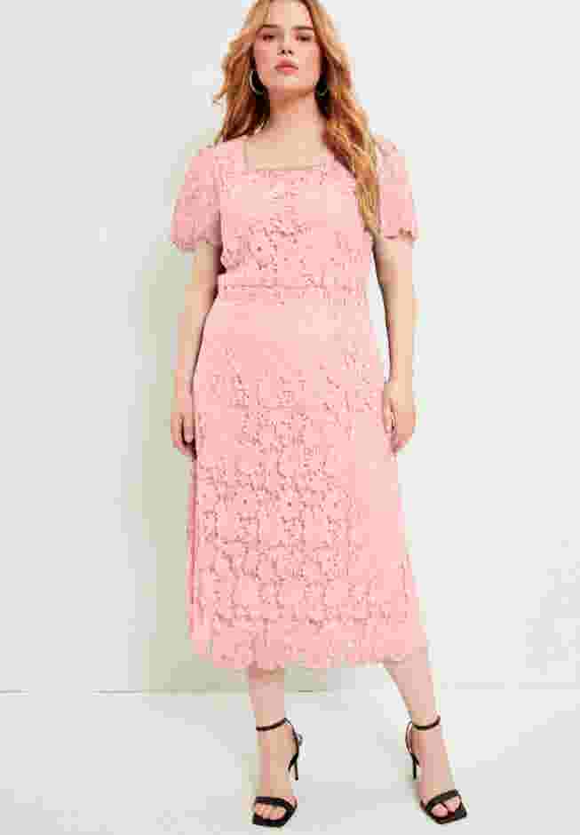 Square-Neck Lace Dress image number 0