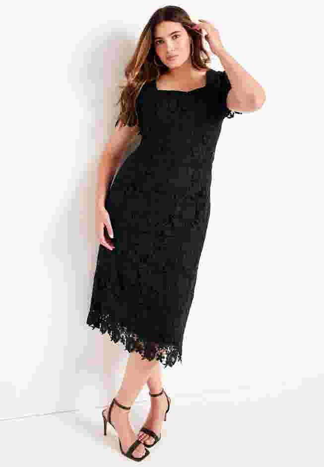 Square-Neck Lace Dress image number 0