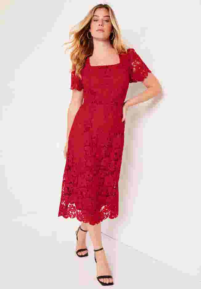 Square-Neck Lace Dress image number 0