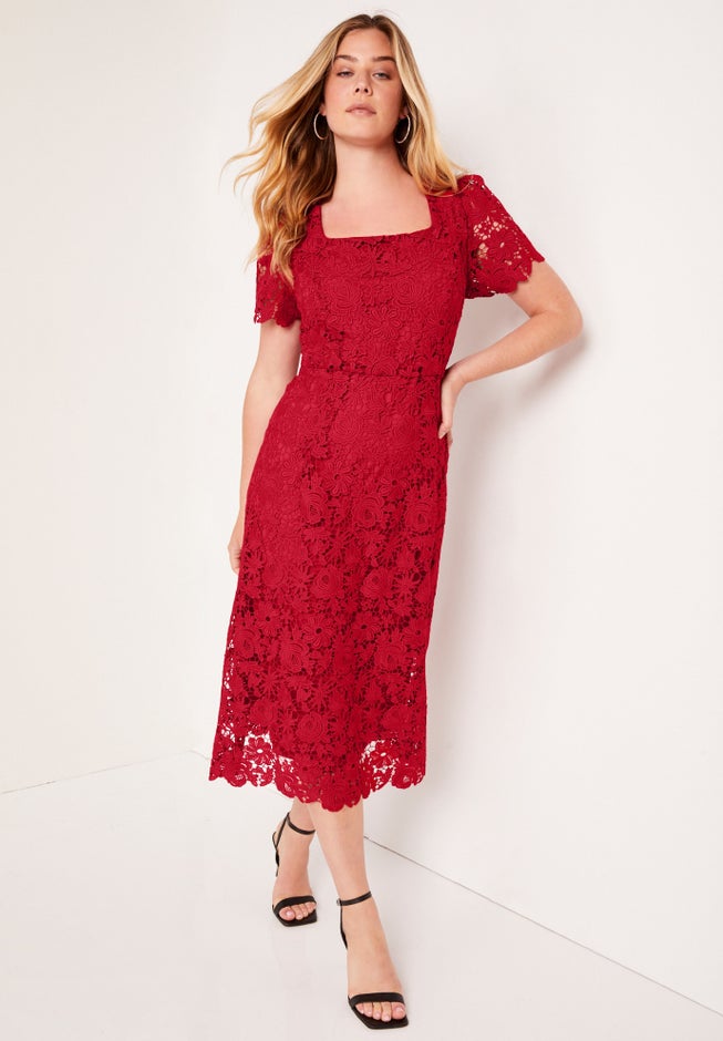 Square-Neck Lace Dress image number 0