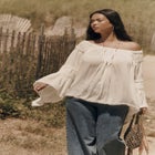 Sheer Crinkle Chiffon Off-The-Shoulder Top image number 0