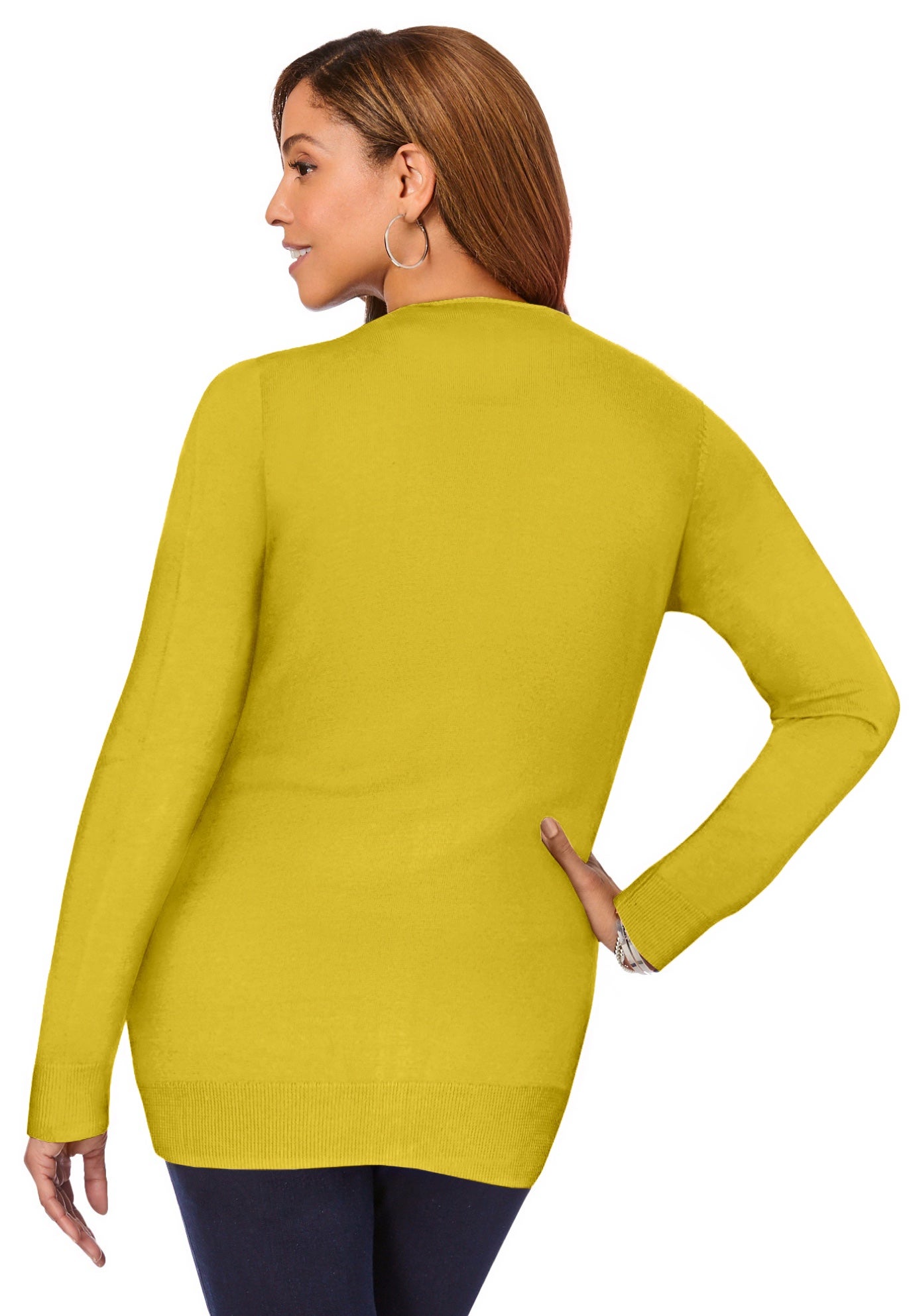 Fine Gauge Button-Front Cardigan image number 1